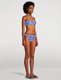 The Tati Bandeau Bikini Top Shibori Print