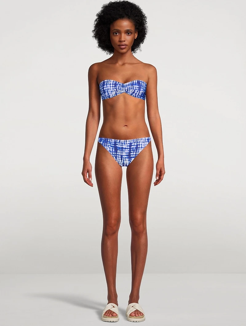 The Tati High-Waisted Bikini Bottom Shibori Print