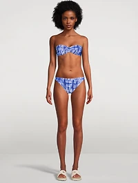 The Tati High-Waisted Bikini Bottom Shibori Print