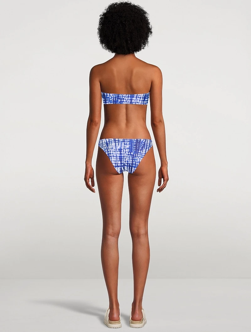The Tati High-Waisted Bikini Bottom Shibori Print