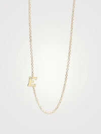 Love Letter Gold E Initial Single Diamond Necklace