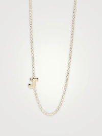 Love Letter Gold J Initial Single Diamond Necklace