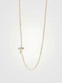 Love Letter Gold T Initial Single Diamond Necklace