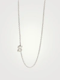 Love Letter White Gold S Initial Single Diamond Necklace