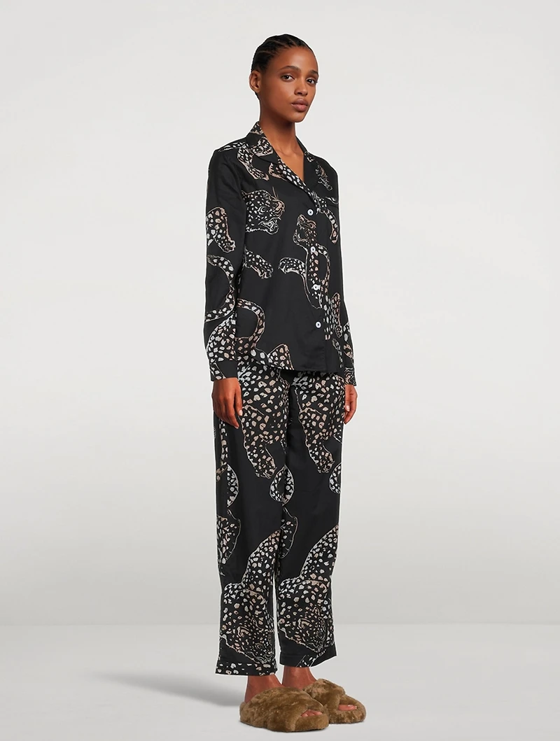 Long Cotton Pajama Set In Jag Print