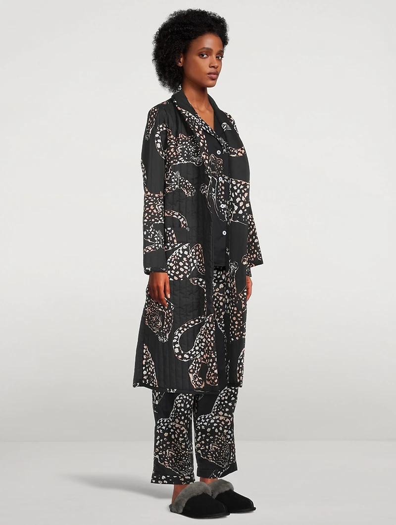 Quilted Cotton Robe In Jag Print