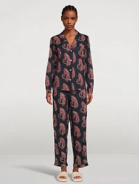 Long Cotton Pajama Set Sansido Tiger Print