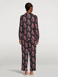 Long Cotton Pajama Set Sansido Tiger Print