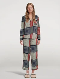 Long Cotton Pajama Set Bandana Print