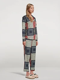 Long Cotton Pajama Set Bandana Print