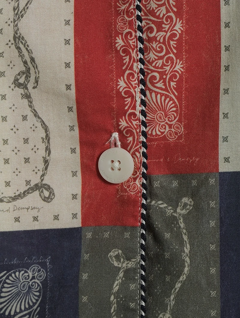 Long Cotton Pajama Set Bandana Print