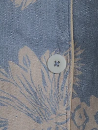 Long Linen Pajama Set Cactus Flower Print