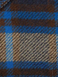 Rifle-Patch Wool Equestrian Blazer Plaid Print