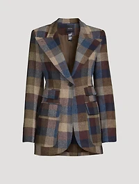 Birkin Wool Blazer In Plaid Print