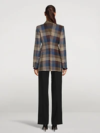 Birkin Wool Blazer In Plaid Print