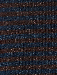 Buttoned Turtleneck Stripe Print