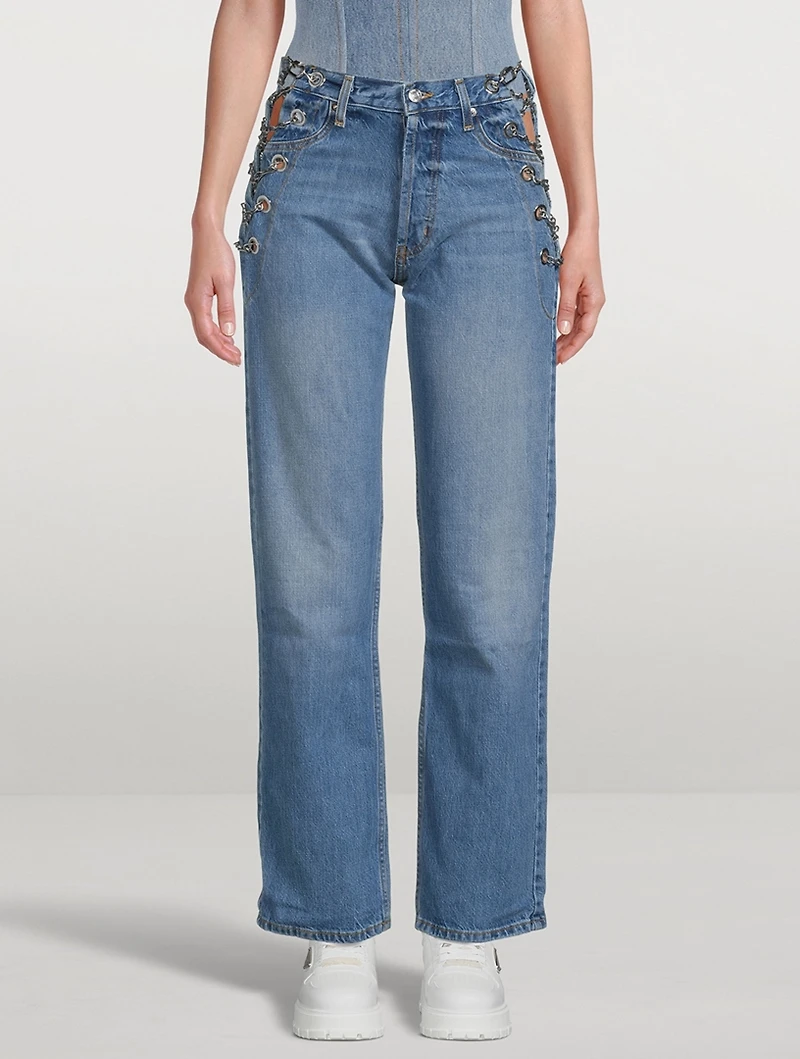 Chain Replicas Straight-Leg Jeans