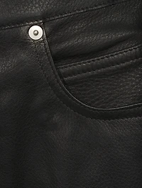 Godet Leather Midi Skirt