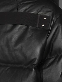 Leather Down-Filled Funnelneck Jacket