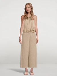 Easy Wide-Leg Tweed Trousers