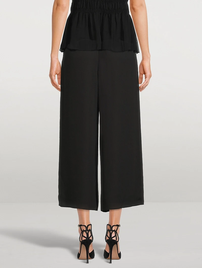 Easy Wide-Leg Recycled Georgette Trousers
