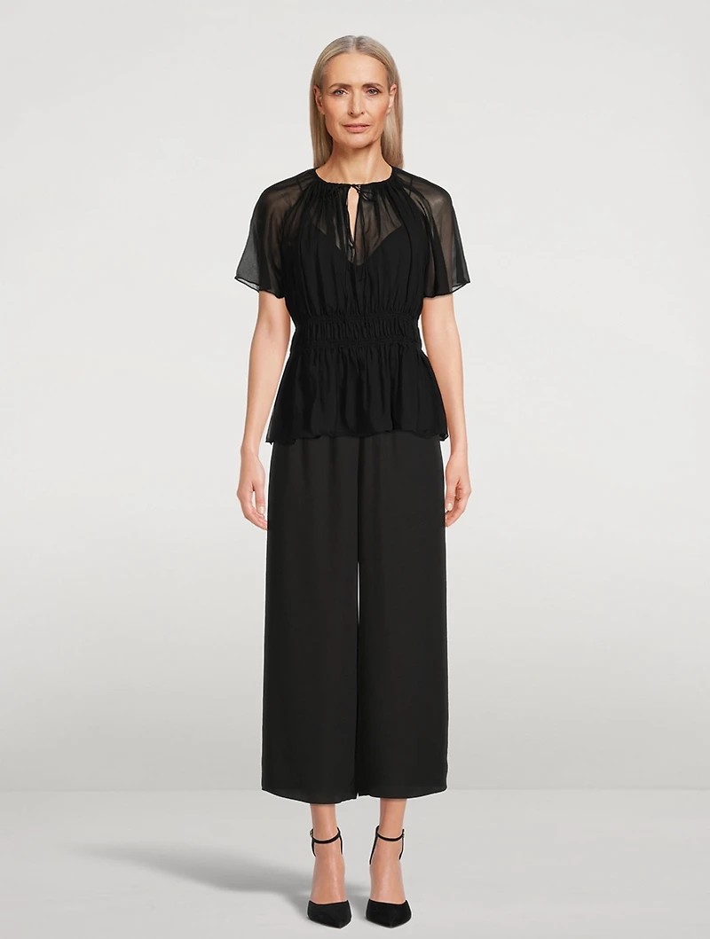 Easy Wide-Leg Recycled Georgette Trousers