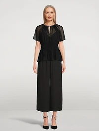 Easy Wide-Leg Recycled Georgette Trousers