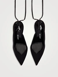 Venus Embellished Slingback Pumps With Ankle Ties