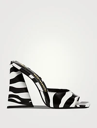 Devon Leather Mules Zebra Print