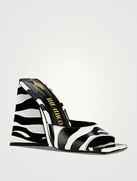 Devon Leather Mules Zebra Print