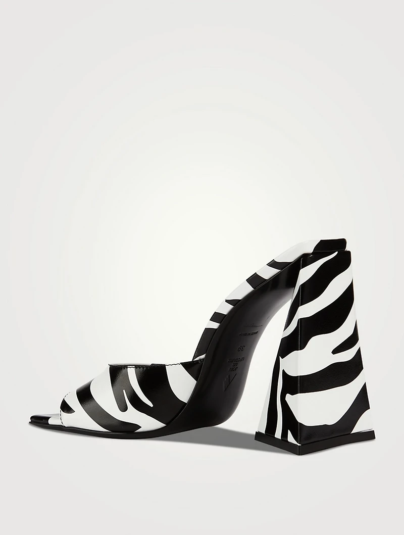 Devon Leather Mules Zebra Print