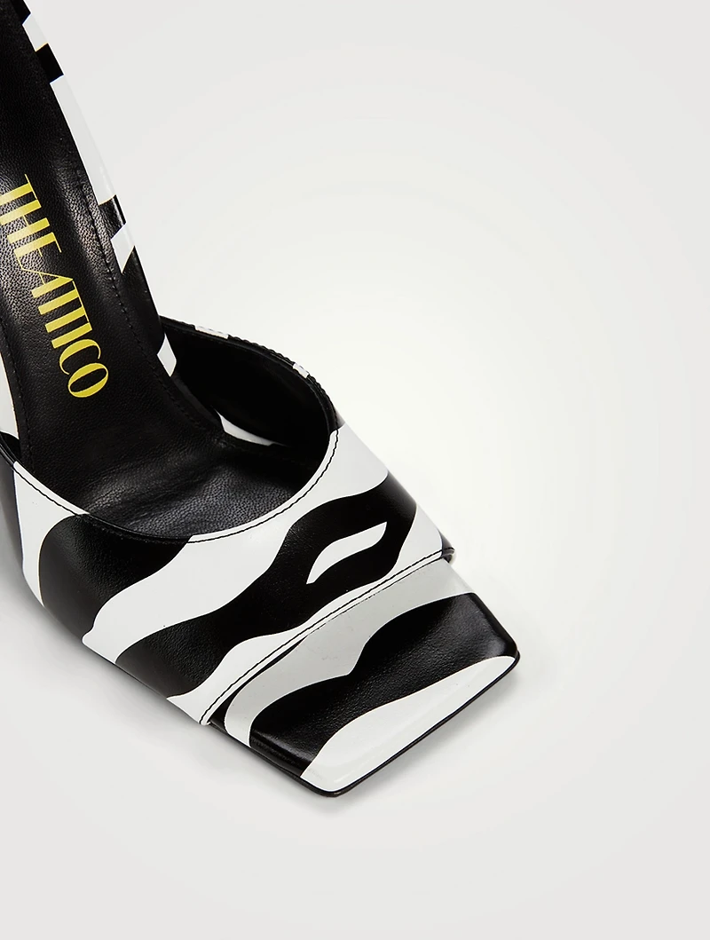 Devon Leather Mules Zebra Print