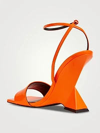 Cheope Patent Wedge Sandals