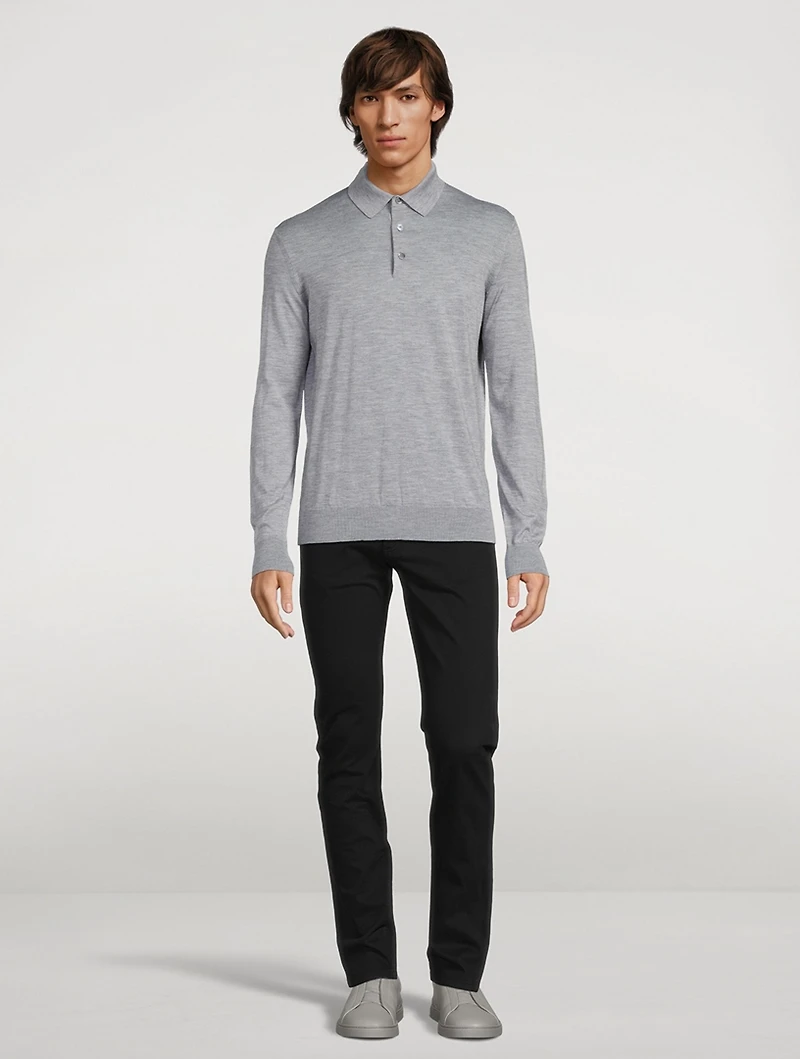 Cashmere And Silk Polo Shirt