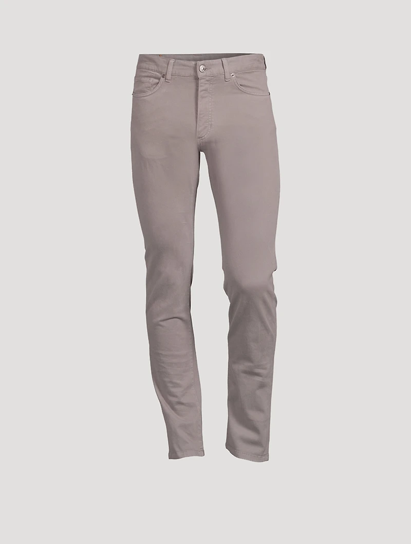 City Stretch Cotton Gabardine Slim-Fit Jeans