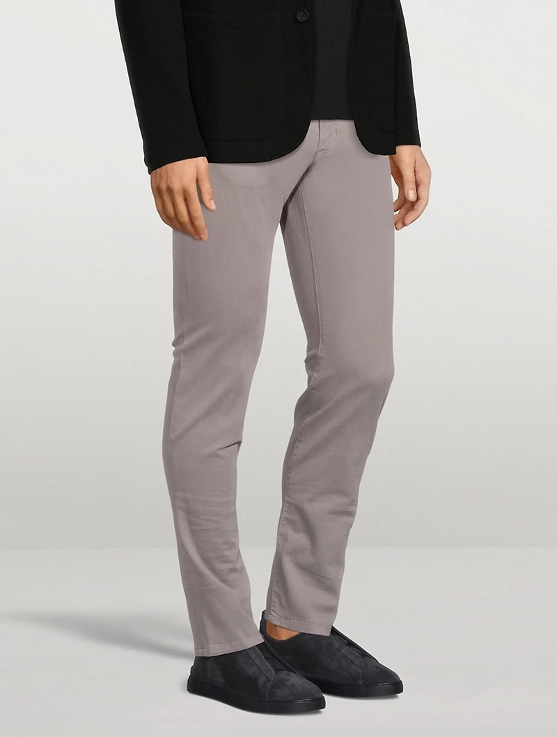 City Stretch Cotton Gabardine Slim-Fit Jeans