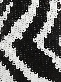 Logo-Band Sequin Brief Zebra Print