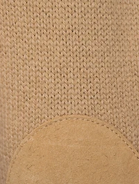 Wool And Linen Crewneck Sweater With Elbow Patches