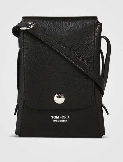 Leather Envelope Pouch With Strap