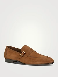 Dover Suede Loafers With Buckle