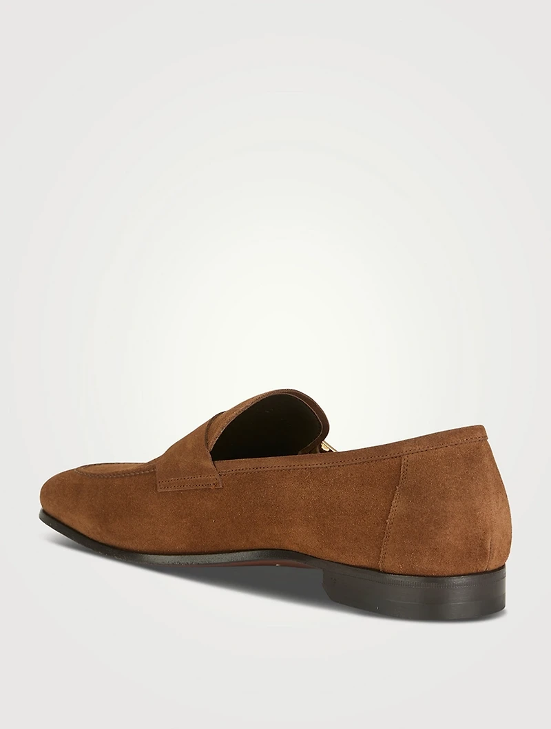 Dover Suede Loafers With Buckle
