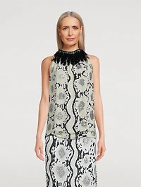 Cuzo Embellished Sleeveless Top