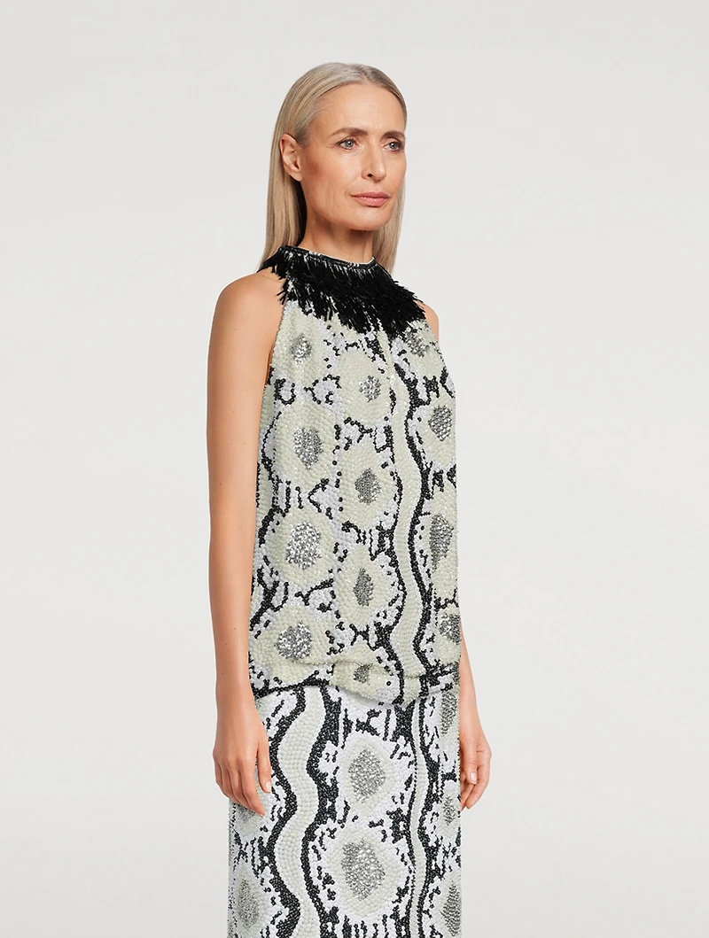 Cuzo Embellished Sleeveless Top