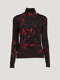 Hosk Printed Turtleneck Top