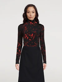 Hosk Printed Turtleneck Top