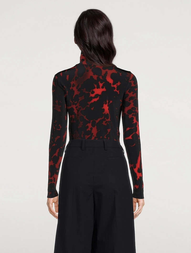 Hosk Printed Turtleneck Top
