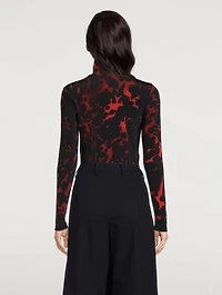 Hosk Printed Turtleneck Top