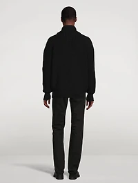 Wool-Blend Zip Cardigan