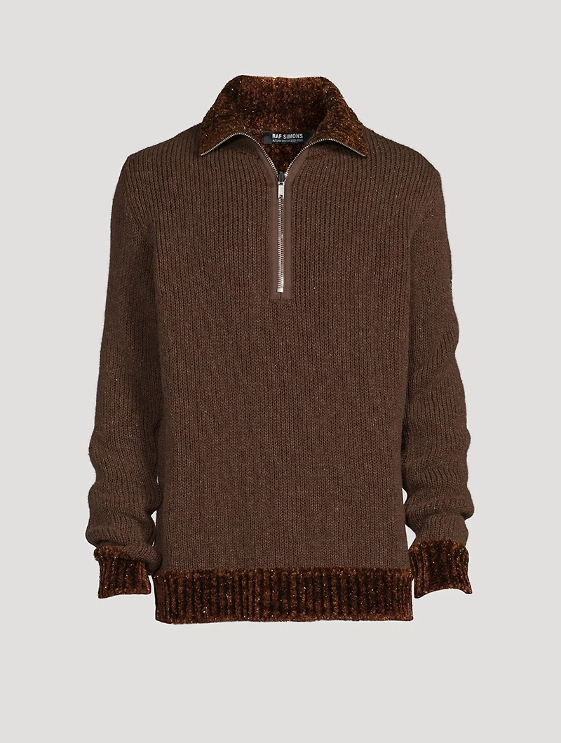 Wool-Blend Fisherman Sweater