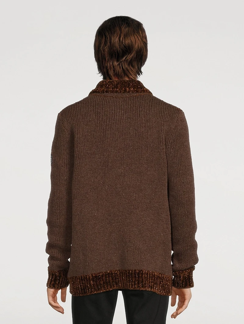 Wool-Blend Fisherman Sweater